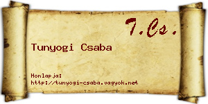 Tunyogi Csaba névjegykártya